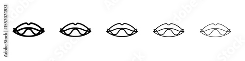 Lips icon vector outline symbol or illustration