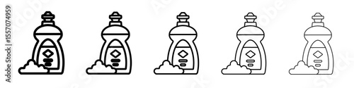 liquid soap icon vector outline symbol or illustration
