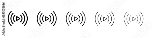 Live icon vector outline symbol or illustration