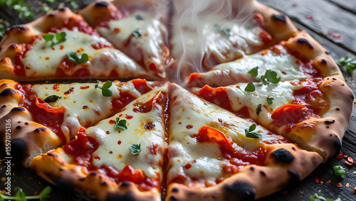 steamy cheesy pizza