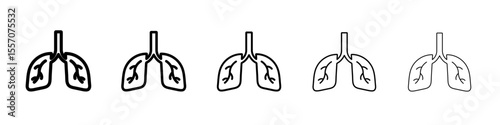 Lungs Icon vector outline symbol or illustration