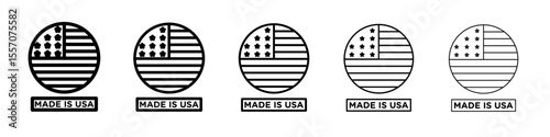 Made in usa badge icon vector outline symbol or illustration