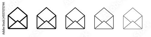 mail icon vector outline symbol or illustration