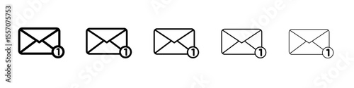 Mail message icon vector outline symbol or illustration