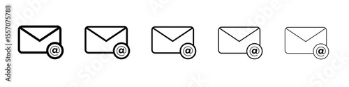 Mail icon vector outline symbol or illustration