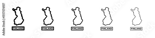 map of Finland icon vector outline symbol or illustration