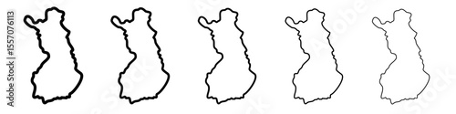 map of Finland icon vector outline symbol or illustration