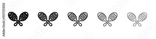 Maracas icon vector outline symbol or illustration