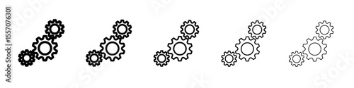 mechanism icon vector outline symbol or illustration