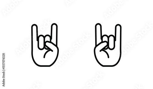 Hand Horns vector icon symbol in flat style. Hand Horns vector icon set in black and white filled and solid style