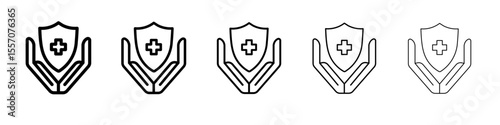 Medical insurance icon vector outline symbol or illustration