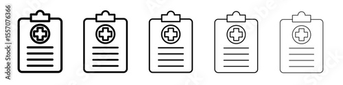 medical clipboard form icon vector outline symbol or illustration