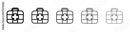 medical kit icon vector outline symbol or illustration