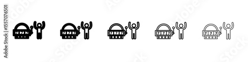 Men luck icon vector outline symbol or illustration