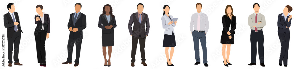 Business people collection. Males and females set. Isolated vector illustration. Business people collection. Males and females set. Isolated vector illustration.