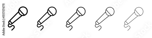 microphone icon vector outline symbol or illustration