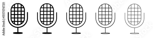 microphone icon vector outline symbol or illustration