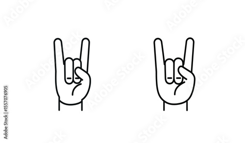 Hand Horns vector icon symbol in flat style. Hand Horns vector icon set in black and white filled and solid style
