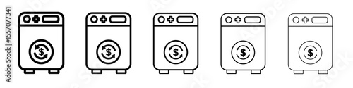 Money laundering icon vector outline symbol or illustration