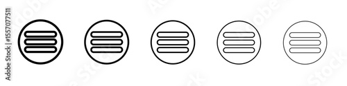 more button icon vector outline symbol or illustration