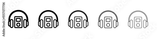 mp3 player icon vector outline symbol or illustration