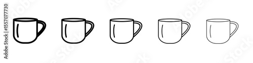 Mug icon vector outline symbol or illustration