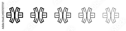 Multi level junction icon vector outline symbol or illustration