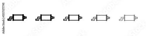 Muffler icon vector outline symbol or illustration