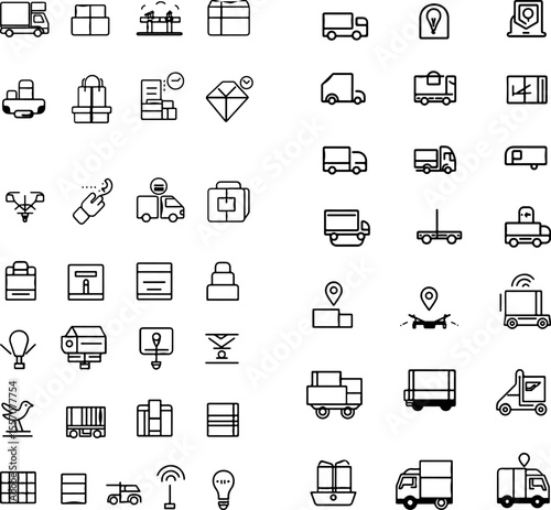 delivery icons shipping package parcel delivery truck courier express delivery freight logistics delivery box delivery van order shipment tracking delivery address delivery service de