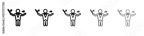 Music conductor icon vector outline symbol or illustration