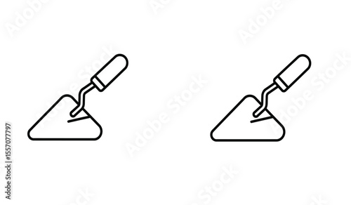 trowel icon set with different style.outline silhouette trowel flat icon