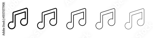 music note icon vector outline symbol or illustration