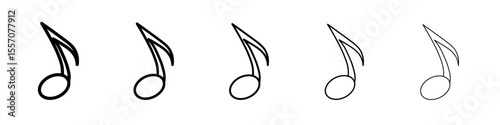 music note icon vector outline symbol or illustration