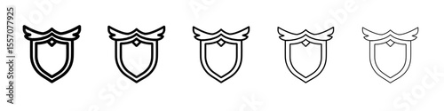 mythical shield icon vector outline symbol or illustration