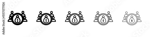 Mutual funds icon vector outline symbol or illustration