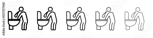 Nausea icon vector outline symbol or illustration