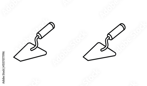 trowel icon set with different style.outline silhouette trowel flat icon