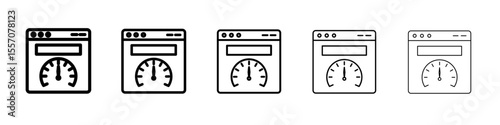 Network speed test icon vector outline symbol or illustration