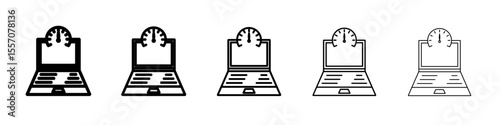 Network speed test icon vector outline symbol or illustration