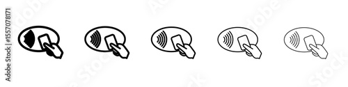 NFC wireless payment icon vector outline symbol or illustration