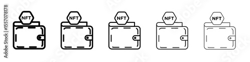 NFT wallet icon vector outline symbol or illustration