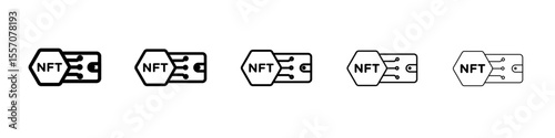 NFT wallet icon vector outline symbol or illustration
