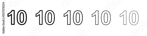 no 10 icon vector outline symbol or illustration