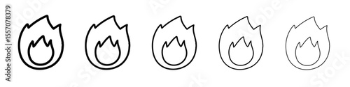 no fire icon vector outline symbol or illustration