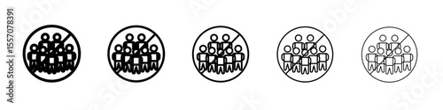 No gathering icon vector outline symbol or illustration