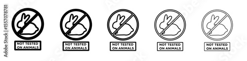 Not tested on animals icon vector outline symbol or illustration