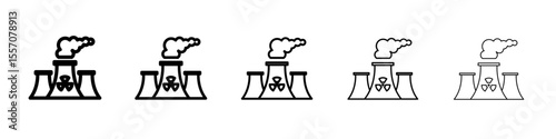 Nuclear power plant icon vector outline symbol or illustration