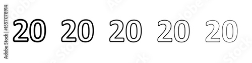 Obraz na plátně num 20 icon vector outline symbol or illustration