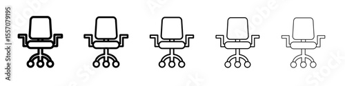 Office chair icon vector outline symbol or illustration