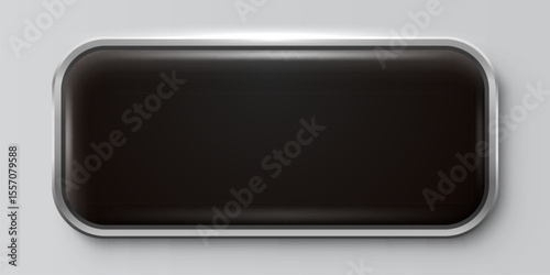 luxury Button or Frame. Glossy metal banner. Vector illustration